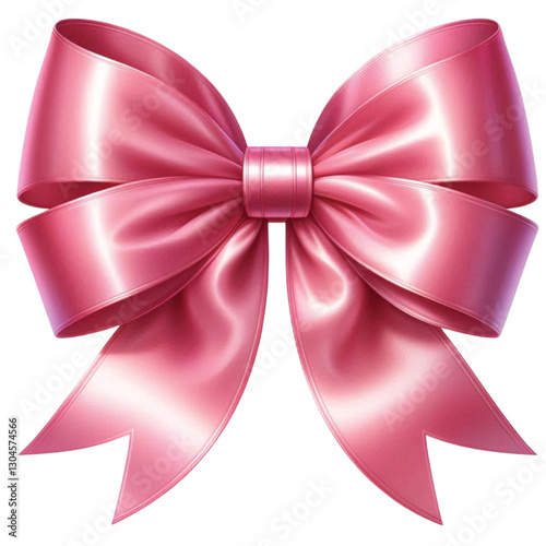 pink bow isolated on white background