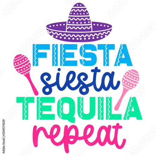 Fiesta siesta tequila repeat Svg