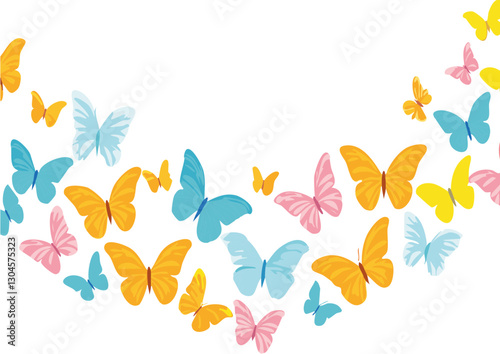 colorful butterflies individually or as a frame, spring awakening with butterflies