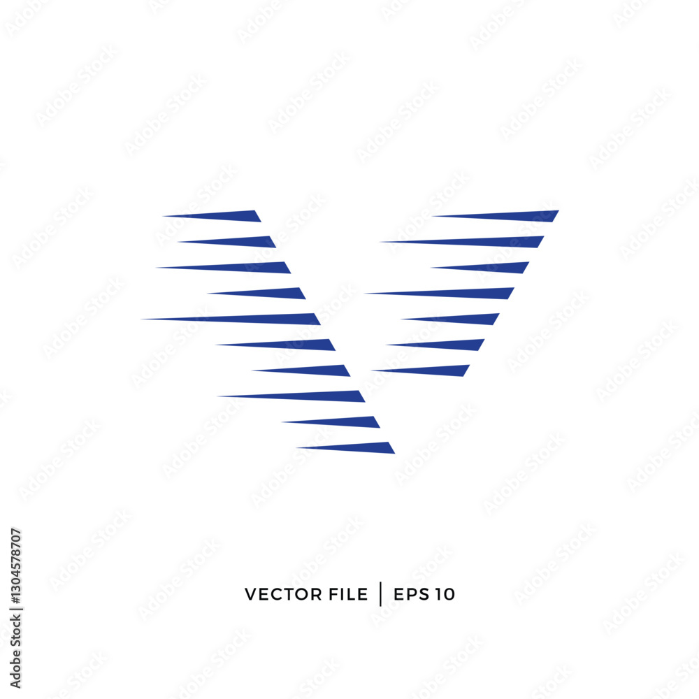 The initial V logo design looks fast move