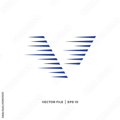 The initial V logo design looks fast move