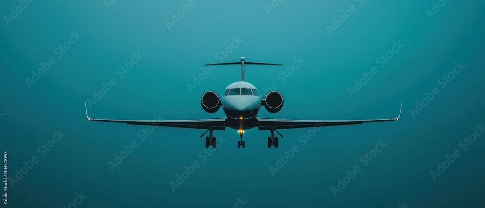 Sleek Private Jet Soaring Through Clear Blue Sky with Modern Design and Elegant Features Sleek Private Jet Soaring Through Clear Blue Sky with Modern Design and Elegant Features