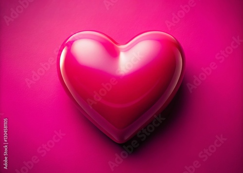Happy Valentine's Day Heart - Pink Background Love Portrait
