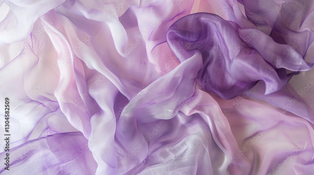 A close-up of a delicate, purple sheer fabric with a soft, flowing texture. A close-up of a delicate, purple sheer fabric with a soft, flowing texture.