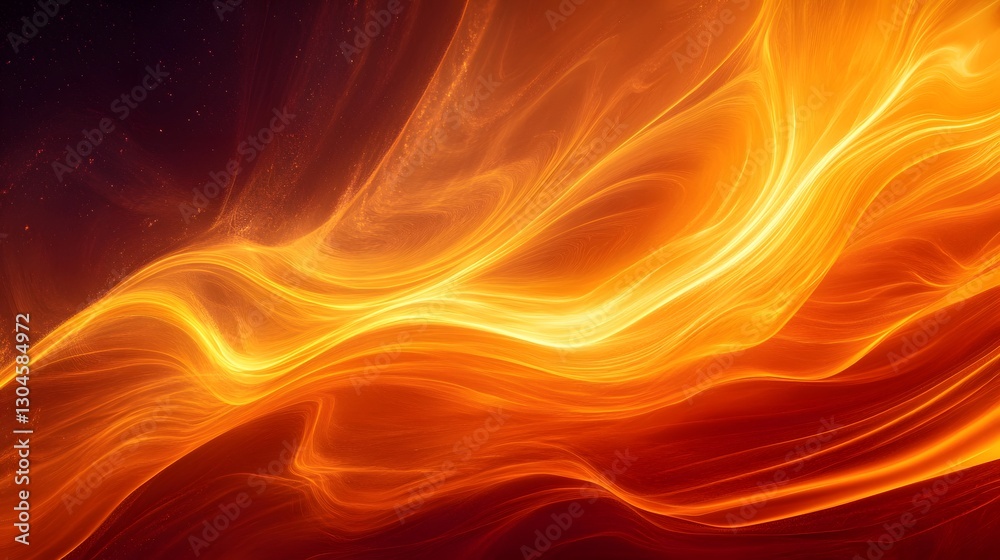 Obraz premium Glowing and flowing abstract art depicts warm and vibrant colors elegantly