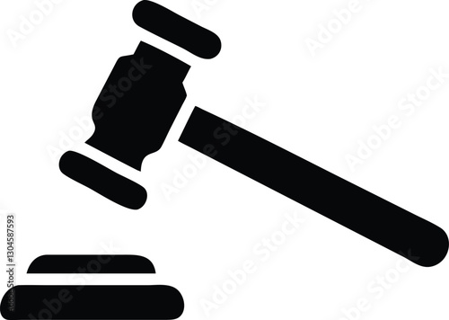 judge gavel simple icon. Vector illustration