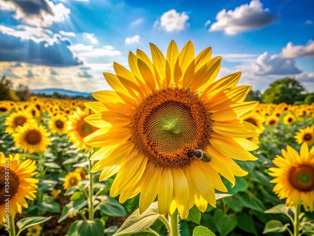 Hyperlapse Sunflowers Field Summer Macro Photography - Vibrant Golden Blooms Hyperlapse Sunflowers Field Summer Macro Photography - Vibrant Golden Blooms
