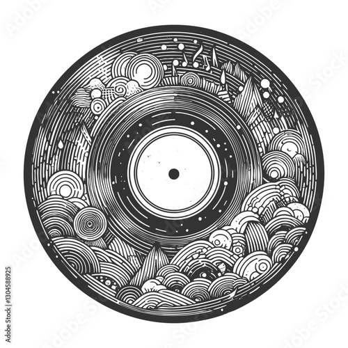 Vintage Vinyl Record vector illustration