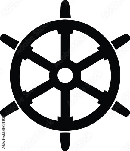 Ship steering wheel set. Boat steering wheels. Vector
