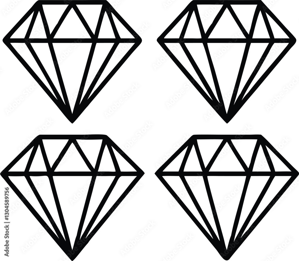 Diamond icons collection. Vector illustration Diamond icons collection. Vector illustration