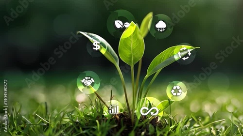 Circular Economy concept.Green Growth The Power of Circular Economy and Renewable Resources.Circular Economy and Environmental Innovation.