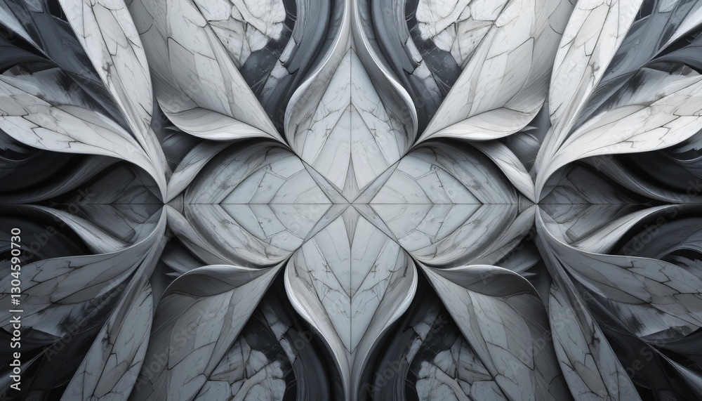 Obraz premium Beautiful symmetric and abstract pattern made of pale marble textures