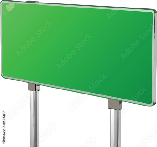 Green road sign realistic vector