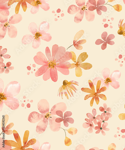 Wallpaper Mural Seamless floral pattern Torontodigital.ca