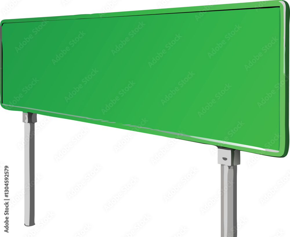 Obraz premium Green road sign realistic vector