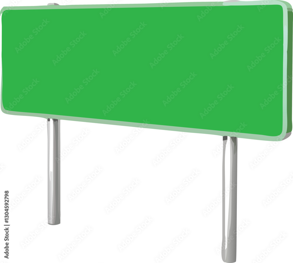 Obraz premium Green road sign realistic vector