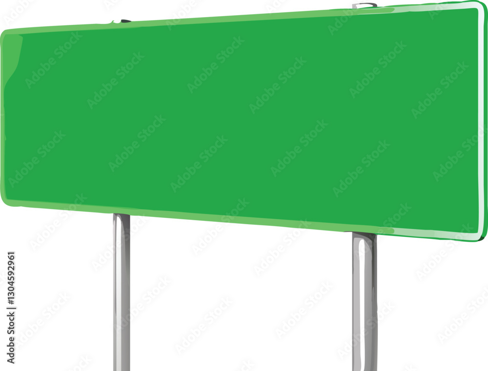 Obraz premium Green road sign realistic vector