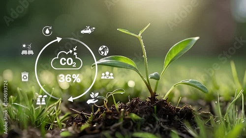 CO2 Neutrality.Zero Carbon concept. .Sustainable Growth and Green Energy