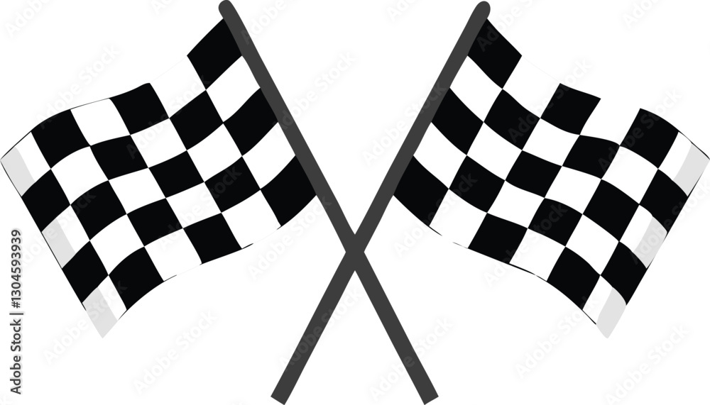 Fototapeta premium Racing flag icons set. Finish flag. Vector illustration