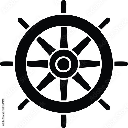 Ship steering wheel set. Boat steering wheels. Vector
