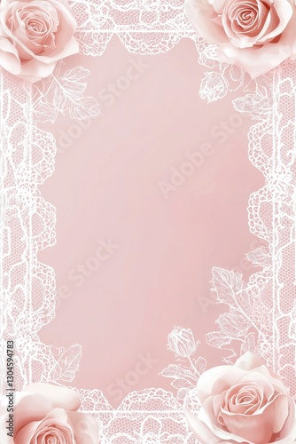 Abstract lace borders flower accents background poster template