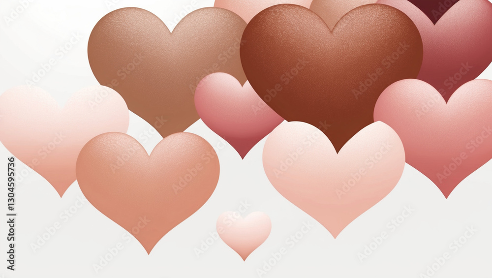 a series of gradient hearts that seamlessly blend together, transitioning from the warm, rich tone of mocha mousse at the top to the soft, blush like hue of rose tan at the bottom a series of gradient hearts that seamlessly blend together, transitioning from the warm, rich tone of mocha mousse at the top to the soft, blush like hue of rose tan at the bottom