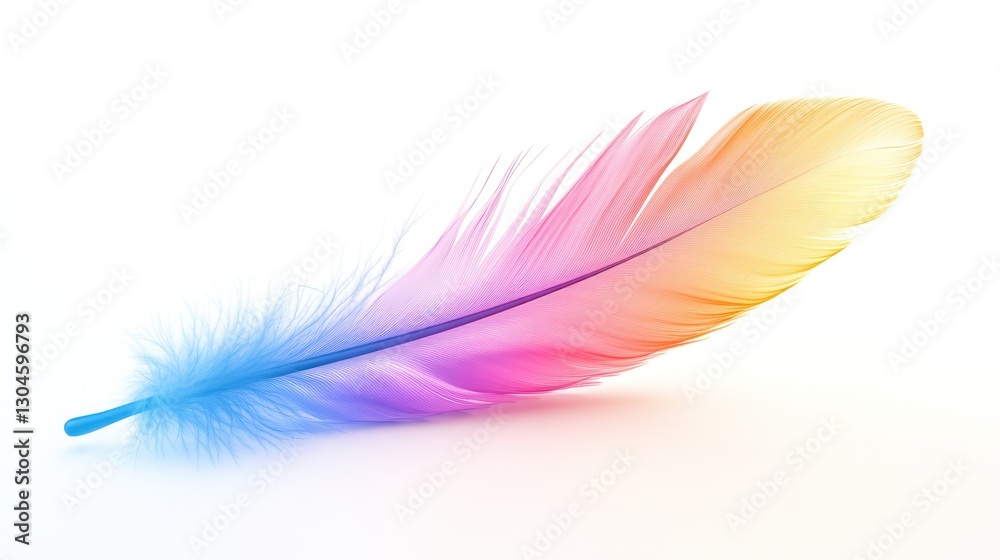 Obraz premium A Single Rainbow Feather