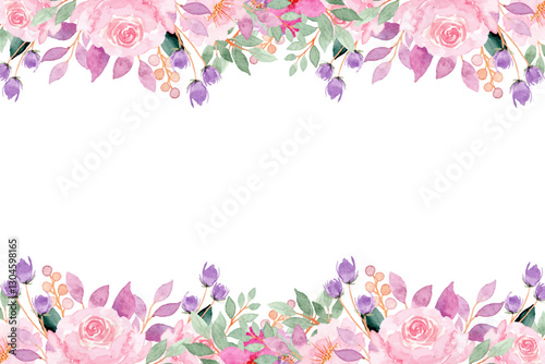 Watercolor flowers background vector for design.