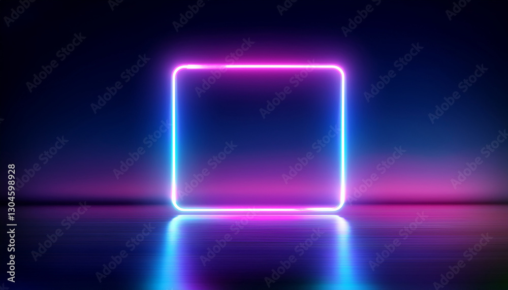 Holographic gradient ultraviolet neon square frame, liquid surface, futuristic and glowing effect. Holographic gradient ultraviolet neon square frame, liquid surface, futuristic and glowing effect.