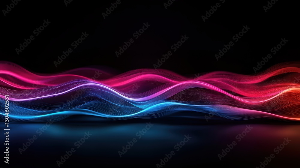 Vibrant abstract waves of light on a dark background Vibrant abstract waves of light on a dark background