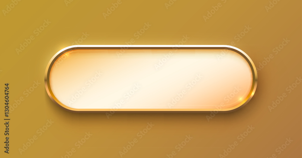 Golden frame label, event bar button, gold signboard. Vector illustration Golden frame label, event bar button, gold signboard. Vector illustration