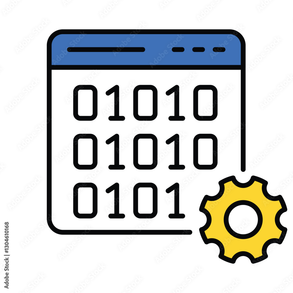 Binary Code vector filled outline icon. EPS 10 file Binary Code vector filled outline icon. EPS 10 file