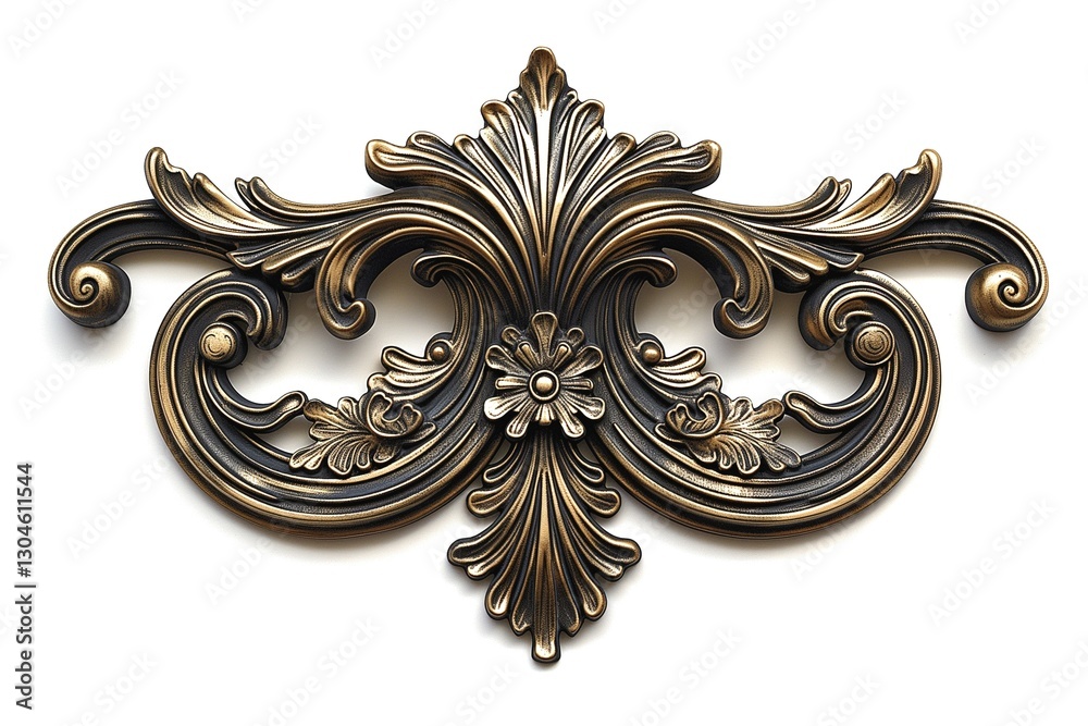 Intricate ornamental design in gold and black, featuring floral motifs and swirling shapes. Intricate ornamental design in gold and black, featuring floral motifs and swirling shapes.