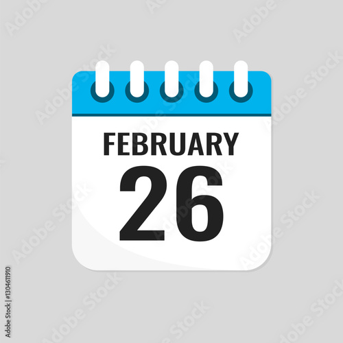 Icon page calendar day - 26 February
