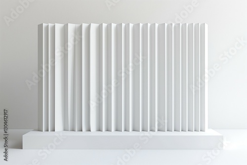 Wallpaper Mural A modern white sculpture with dynamic folded elements, creating a sense of movement and depth against a minimalist background. Torontodigital.ca