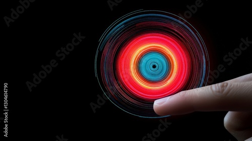 Interactive Colorful Circular Design with Finger Touching Center