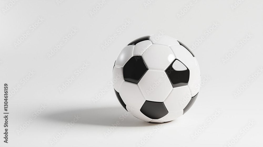 Fototapeta premium Minimalistic soccer ball on a clean white background