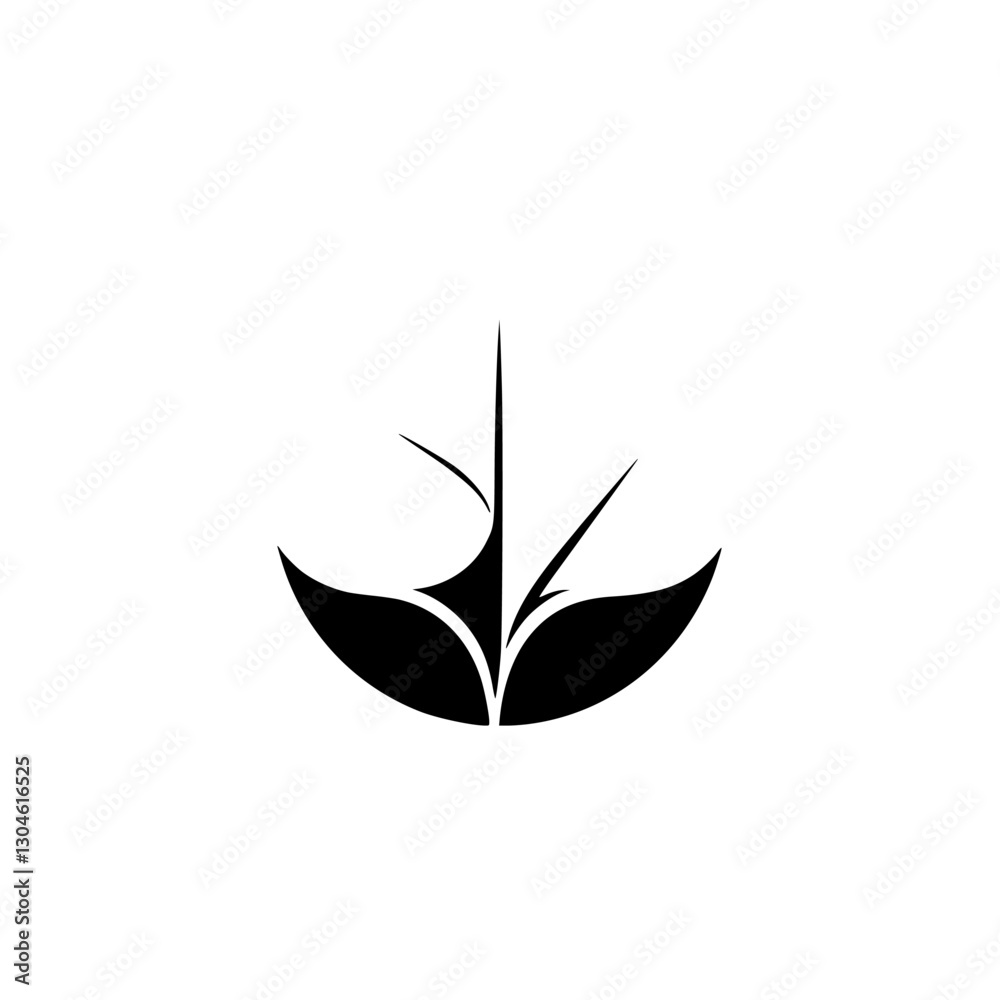 Simple abstract black leaf design isolated on white background. Simple abstract black leaf design isolated on white background.