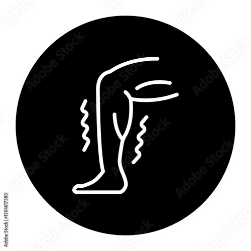 Icon: Eases Restless Leg - Restless Leg Relief Icon, Leg Comfort, Calming, Circulation Support, Natural Relief. Editable Stroke and Colors.