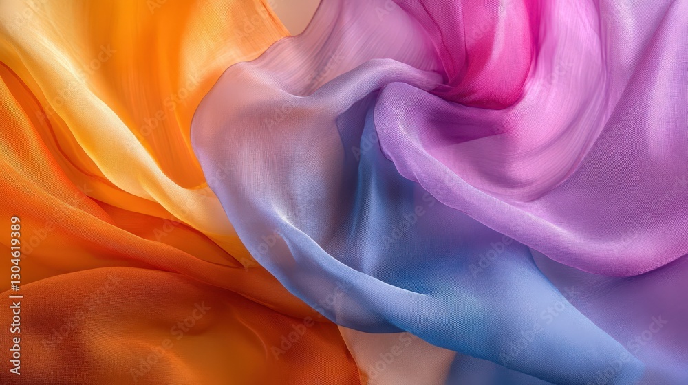 Obraz premium Swirling Pastel Fabric Draped in Soft Hues