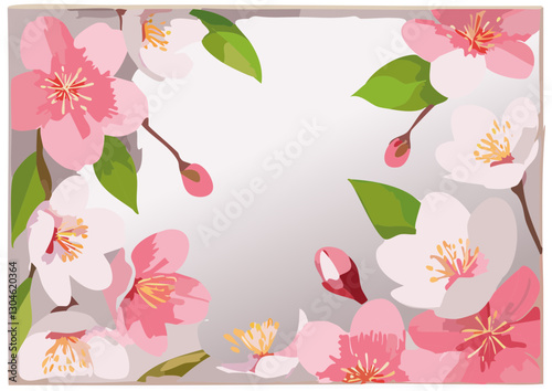 vector file of Japanese cherry blossoms in spring