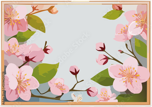 vector file of Japanese cherry blossoms in spring