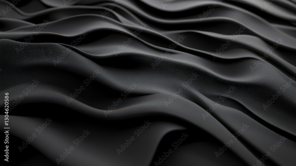 Obraz premium Abstract Dark Gray Fabric with Iridescent Particles and Wave Patterns