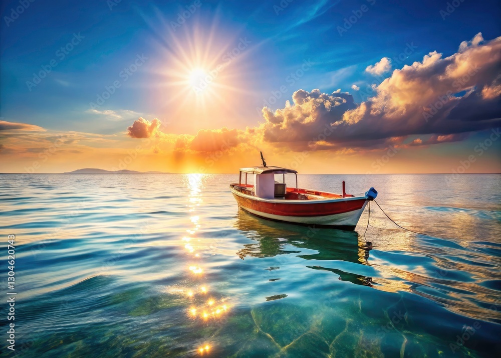 Ocean Boat Photography: Candid Shots of Boats Floating on Calm Sea Waters Ocean Boat Photography: Candid Shots of Boats Floating on Calm Sea Waters