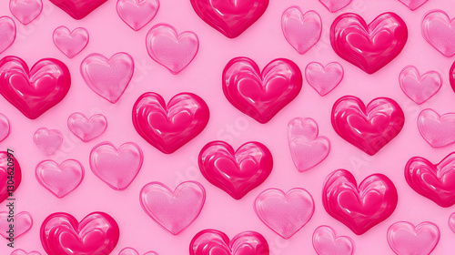 seamless repeat and fully tileable pattern background of valentines day / wedding hearts