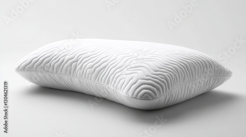 A sleek and modern white travel pillow, its soft contours inviting comfort and support. A simple white background emphasizes the pillow, ready to showcase its ergonomic design and versatility. photo