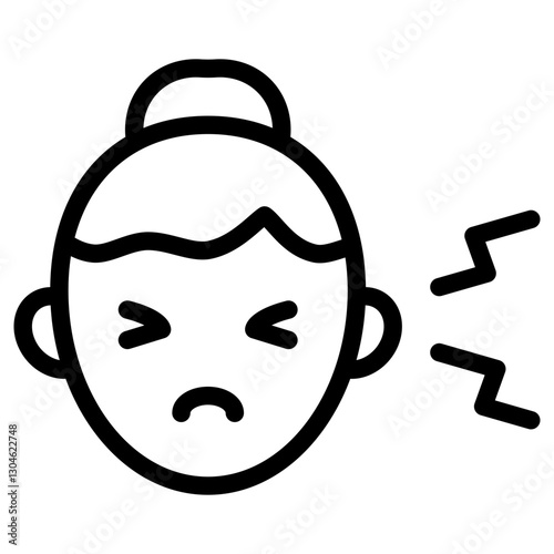 아픈 여자 얼굴 아이콘