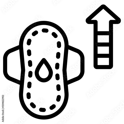 생리대 흡수 증가 아이콘