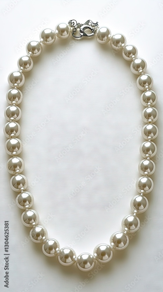 Elegant pearl necklace showcasing lustrous beads arranged in a classic design suitable for formal occasions or everyday wear Elegant pearl necklace showcasing lustrous beads arranged in a classic design suitable for formal occasions or everyday wear