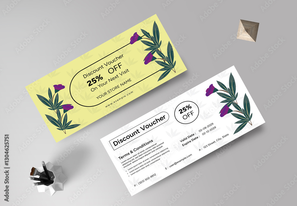 Discount Voucher Card Layout Stock Template | Adobe Stock